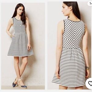 Anthropologie Maeve black and white dress size 12
